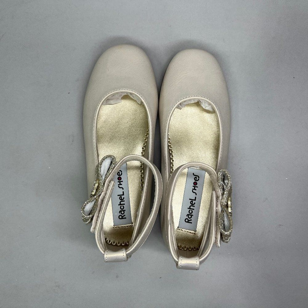 Rachel Shoes Little Girl's Size 13 Pearl Ballet Dance Sparkly Bow Slip On Flats - Picture 8 of 10